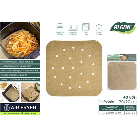 144 SET40 PAPEL AIRFRYER PERFO CUA.20C ALGON image 0