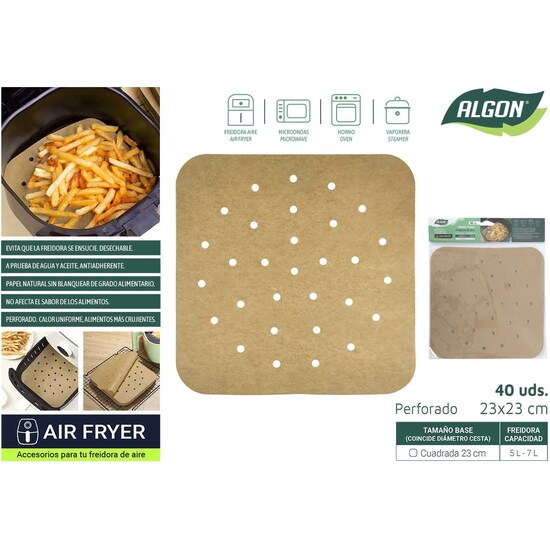 144 SET40 PAPEL AIRFRYER PERFO CUA.23C ALGON image 0