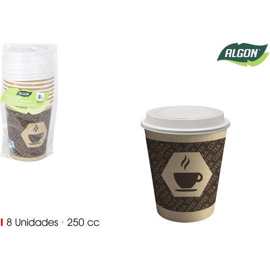 SET8 VASO CART. CAFE C/T AGUJ 250 ALGON image 0