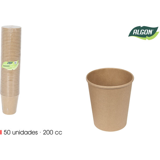 SET50VASO CARTON KRAFT  200CC ALGON image 0