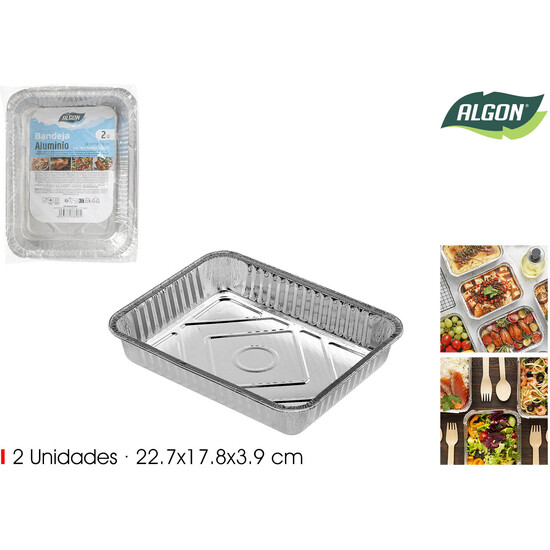 SET2 BANDEJA RECT. 22.7X17.8X3.9CM ALGON image 0