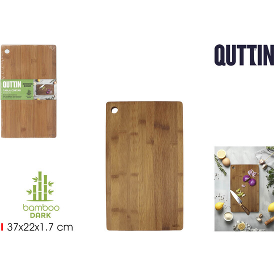 TABLA PARA CORTAR BAMBU DARK 36.5X22CM QUTTIN image 0