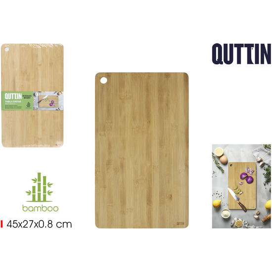 TABLA PARA CORTAR BAMBU 45X27X0.8CM QUTTIN image 0