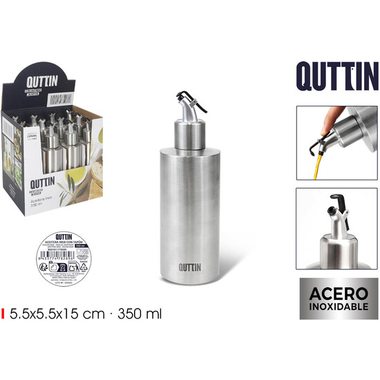 48 ACEITERA INOX 350ML C/TAPON QUTTIN image 0