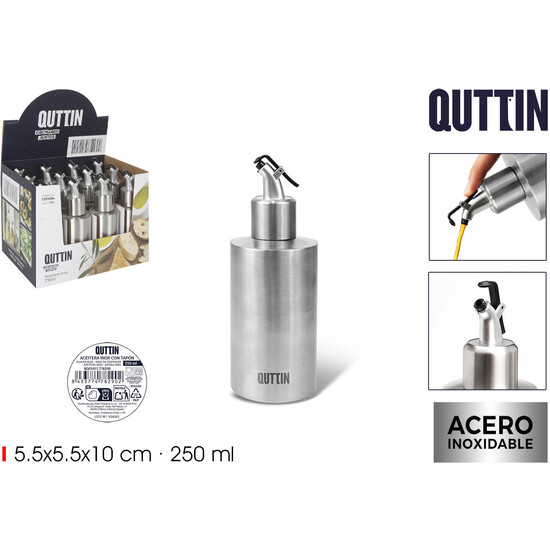 48 ACEITERA INOX 250ML C/TAPON QUTTIN image 0