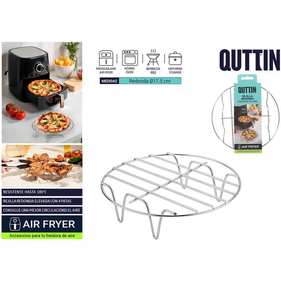 REJILLA REDONDA AIRFRYER 17.5CM QUTTIN image 0