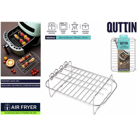 REJILLA RECT. AIRFRYER C/4 PINCHOS QUTTIN image 0