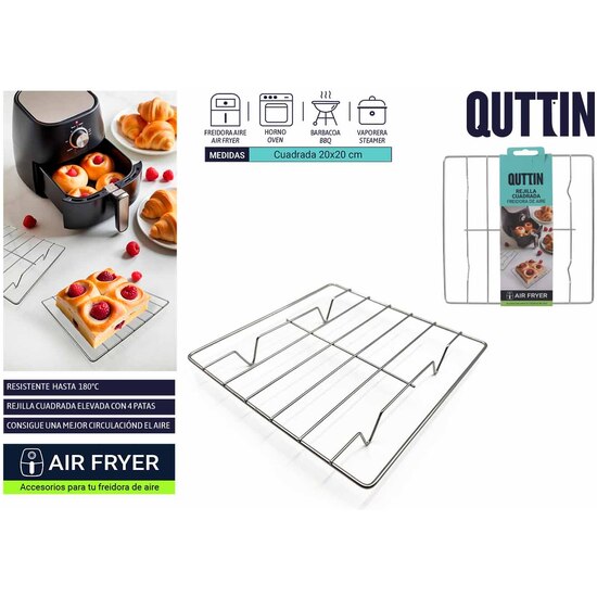 REJILLA CUADRADA AIRFRYER 20CM QUTTIN image 0