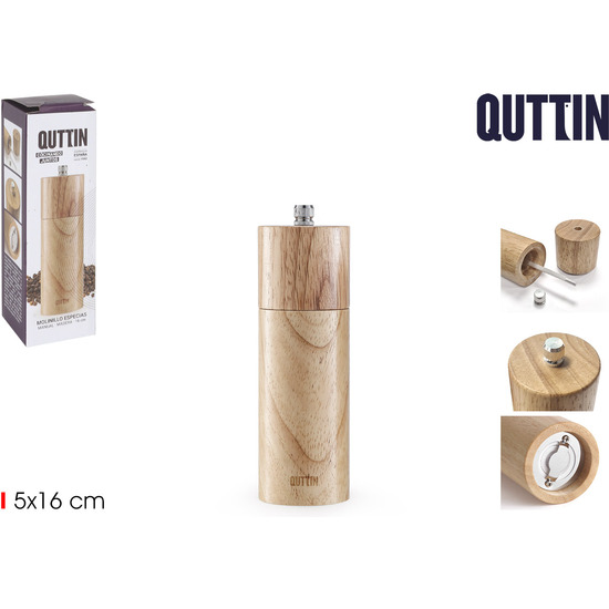 MOLINILLO ESPECIAS MADERA 16CM QUTTIN image 0