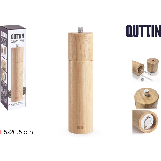 MOLINILLO ESPECIAS MADERA 20.5CM QUTTIN image 0