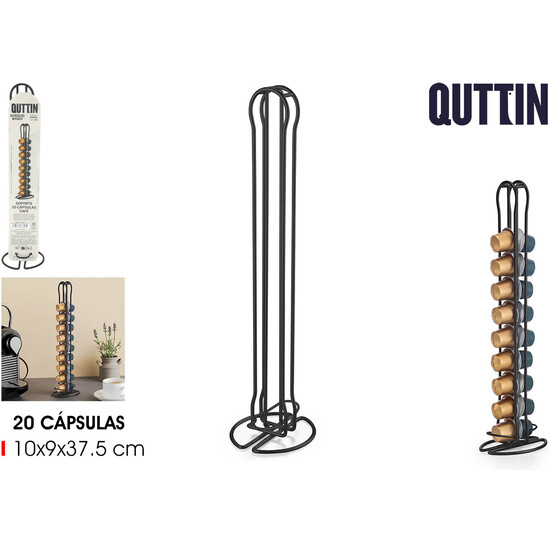 SOPORTE NEGRO 20 CAPSULAS CAFE QUTTIN image 0