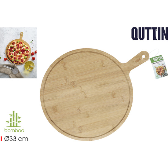 TABLA PIZZACORTAR BAMBU 33CM QUTTIN image 0