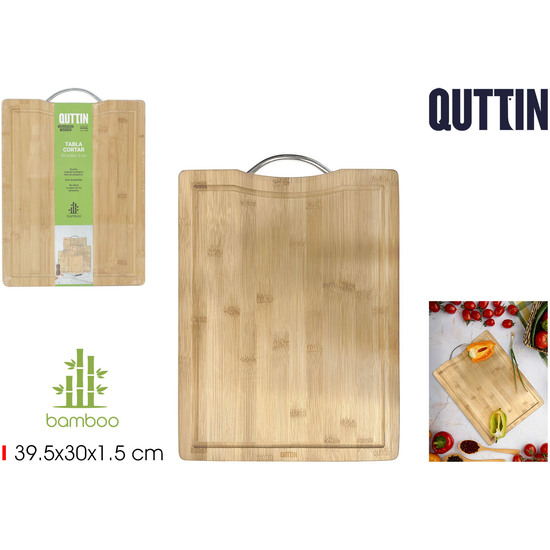 TABLA CORTAR BAMB.C/ASA 39.5X30X1.5 QUTTIN image 0