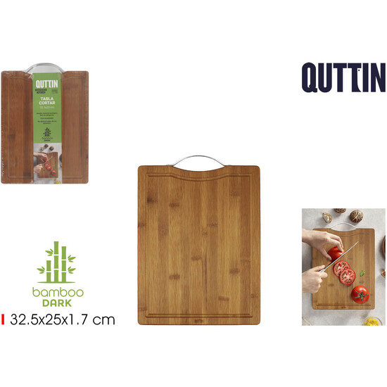 TABLA CORTAR BAMBU DARK C/ASA 32.5C QUTTIN image 0