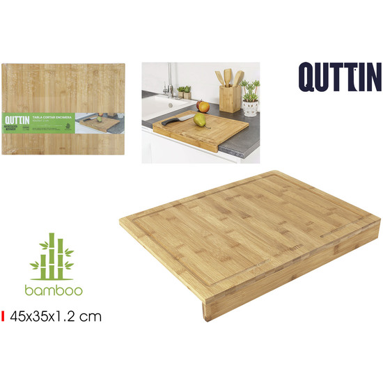 TABLA CORTAR BAMBU BORDE 45X35X1.2 QUTTIN image 0