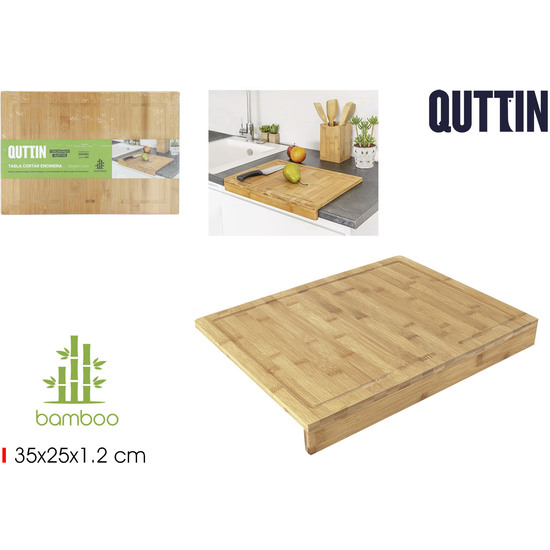 TABLA CORTAR BAMBU BORDE 35X25X1.2 QUTTIN image 0