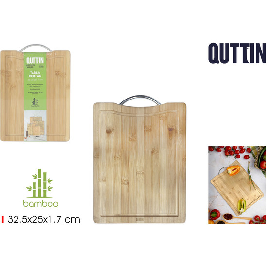 TABLA CORTAR BAMB C/ASA 32.5X25X1.7 QUTTIN image 0