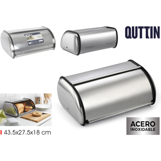 PANERA METAL C/TAPA 43.5X27.5X18CM QUTTIN image 0