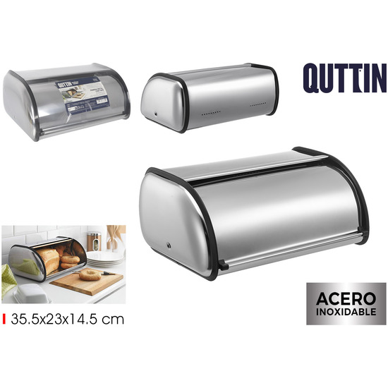 PANERA METAL C/TAPA 35.5X23X14.5CM QUTTIN image 0