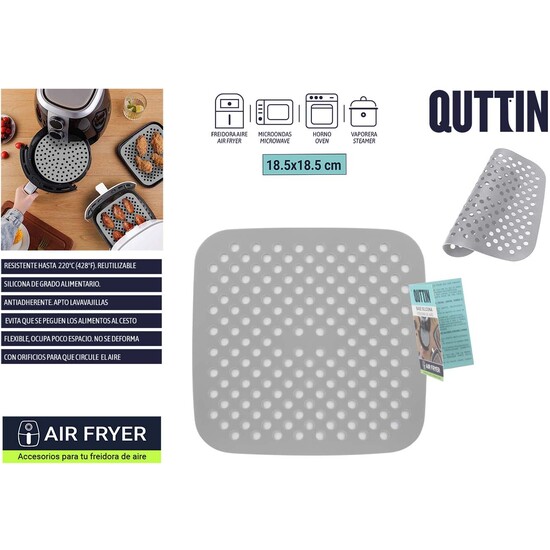 BASE SILICONA AIR FRYER CUAD.18.5CM QUTTIN image 0