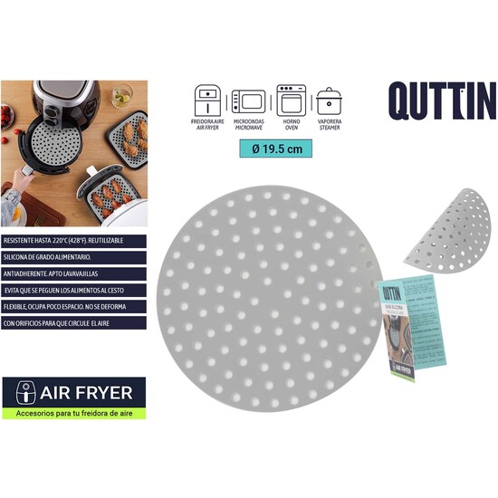 BASE SILICONA AIR FRYER RED.19.5CM QUTTIN image 0