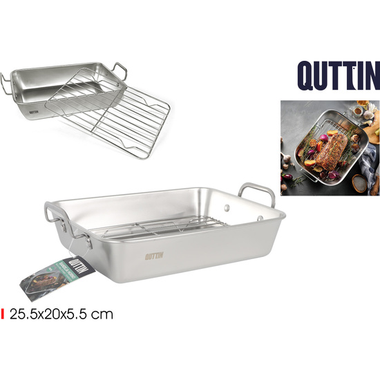 BANDEJA HORNO ACERO C/GRILL 25.5X20 QUTTIN image 0