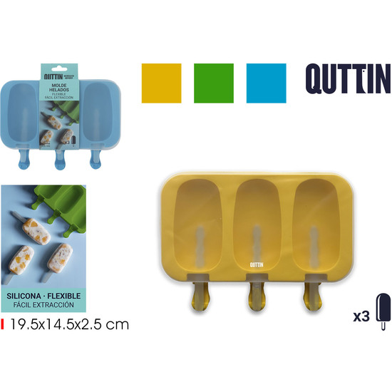 MOLDE 3 HELADOS SILICONA QUTTIN image 0