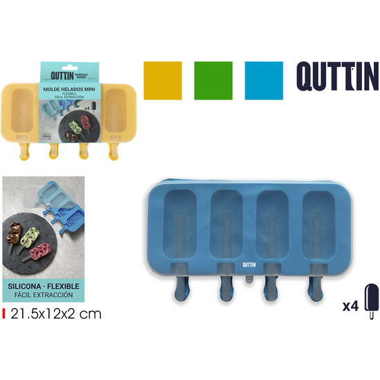 MOLDE 4 HELADOS MINI SILICONA QUTTIN image 0