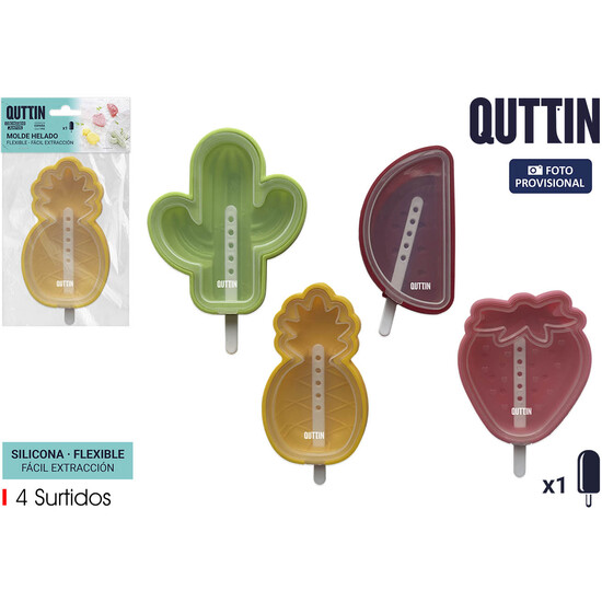 MOLDE HELADO INDIV.FRUTAS SILICONA QUTTIN image 0