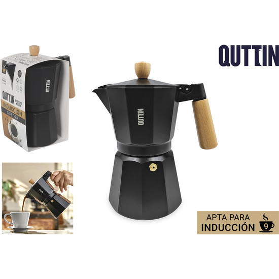 CAFETERA ALUM.9 SERV.INDUC.M/MADERA QUTTIN image 0