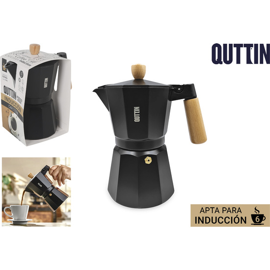 CAFETERA ALUM.6 SERV.INDUC.M/MADERA QUTTIN image 0