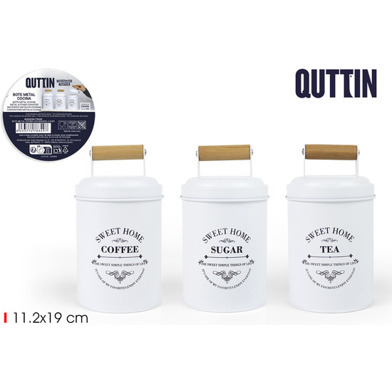 BOTE METAL COCINA ASA MADERA 3SURT QUTTIN image 0