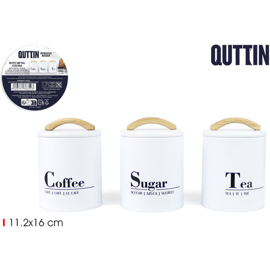 BOTE METAL COCINA ASA MADERA 3SURT QUTTIN image 0