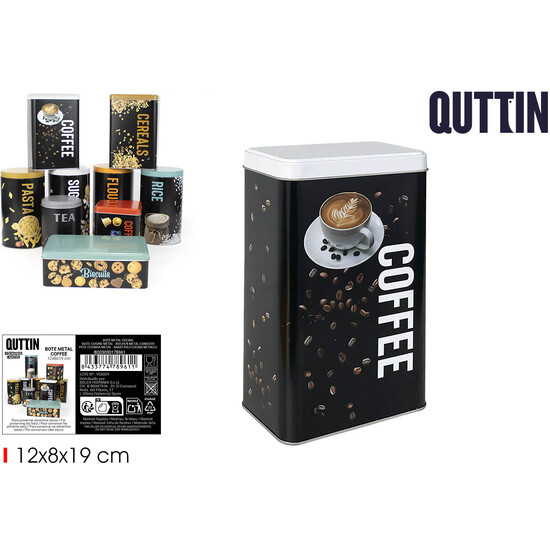 BOTE METAL CAFE MOLIDO 12X8X19CM QUTTIN image 0