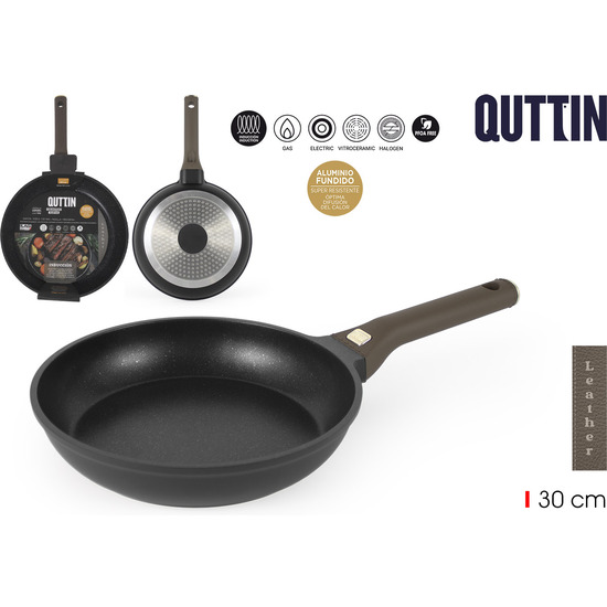 SARTEN 30CM ALUMINIO INDUCC.LEATHER QUTTIN image 0