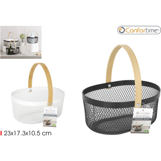 PRJ CESTA METAL ORDENAC.OVAL ASA MADERA CONF image 0