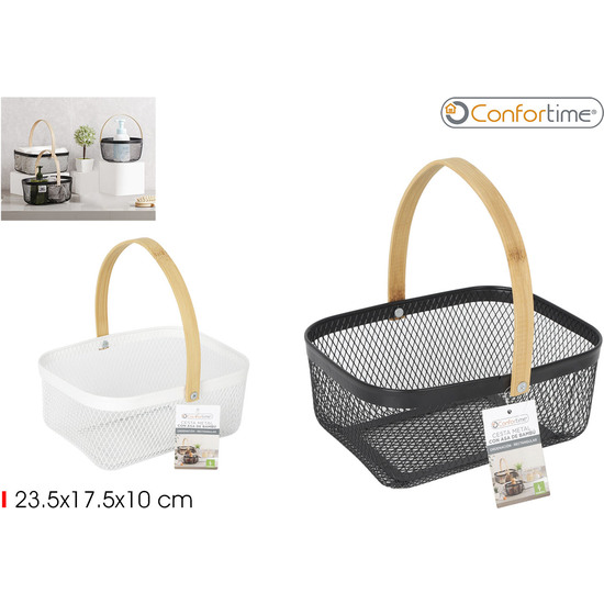 CESTA METAL ORDENAC.RECT.ASA MADERA CONFORTIME image 0