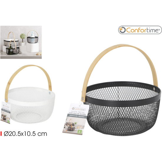CESTA METAL ORDENAC.REDO.ASA MADERA CONFORTIME image 0