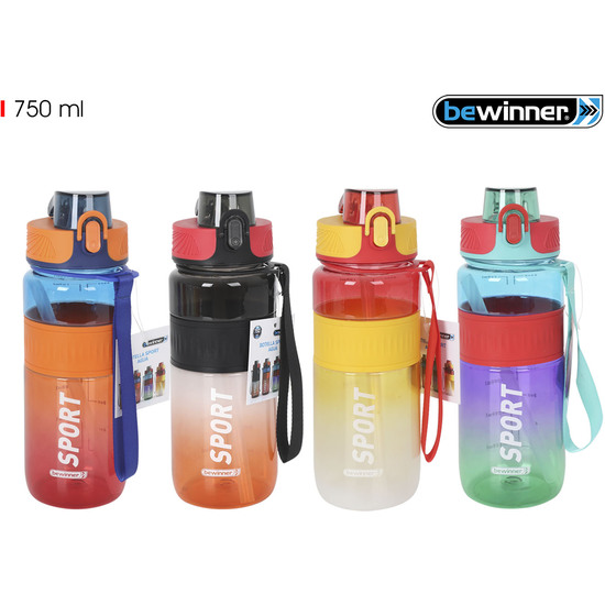BOTELLA SPORT AGUA TRANSP.MULTI.750 BEWINNER image 0