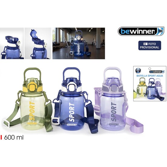 BOTELLA SPORT AGUA C/COLGADOR 600ML BEWINNER image 0