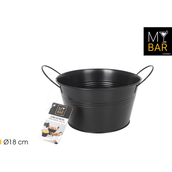 CUBO METAL RED.ASA METAL BLACK 18CM MY BAR image 0