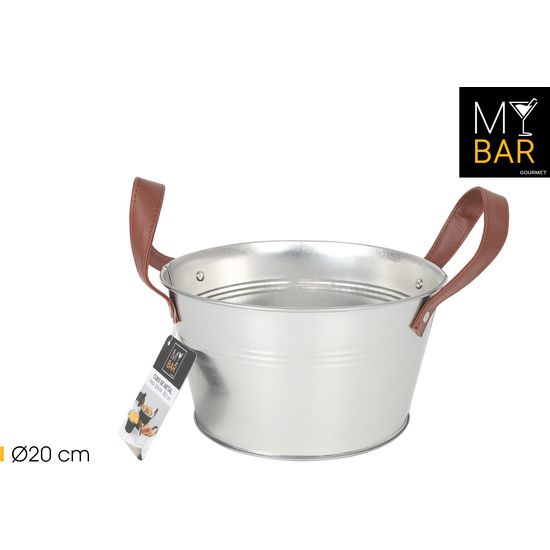 CUBO METAL REDO.ASAS PIEL GREY 20CM MY BAR image 0