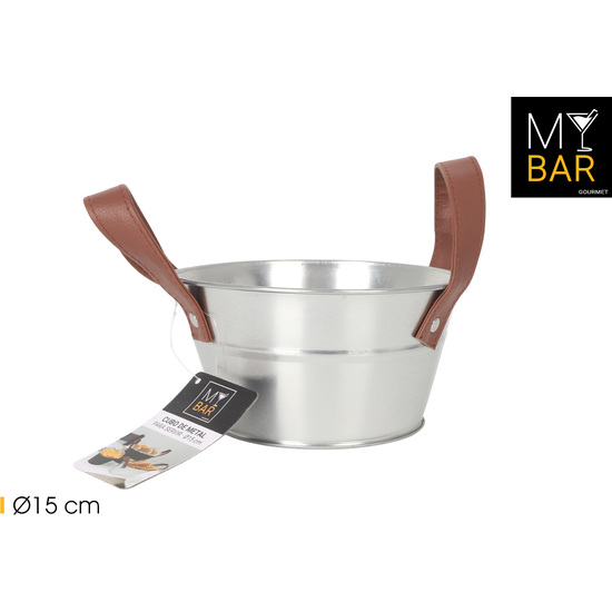 CUBO METAL REDO.ASAS PIEL GREY 15CM MY BAR image 0