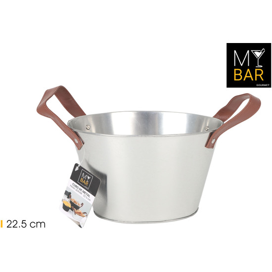 CUBO METAL OVAL.ASA PIEL GREY 22.5C MY BAR image 0