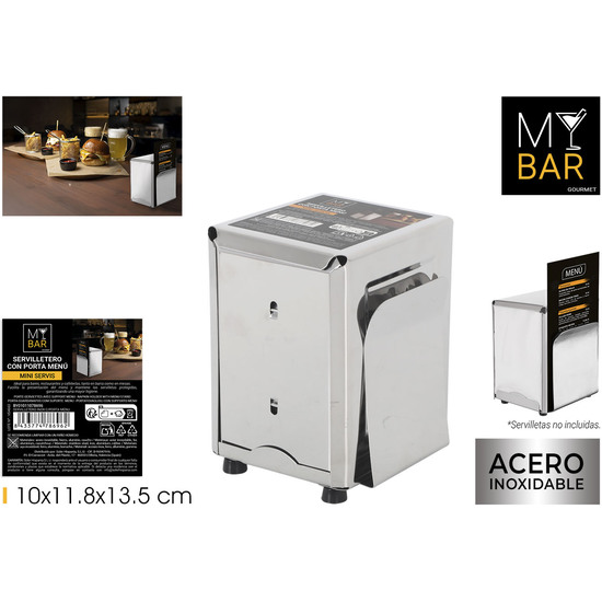SERVILLETERO INOX C/PORTA MENU MY BAR image 0