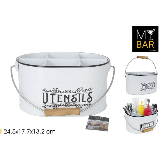 CUBO METAL ORGANIZ.UTENSILIOS C/ASA MY BAR image 0