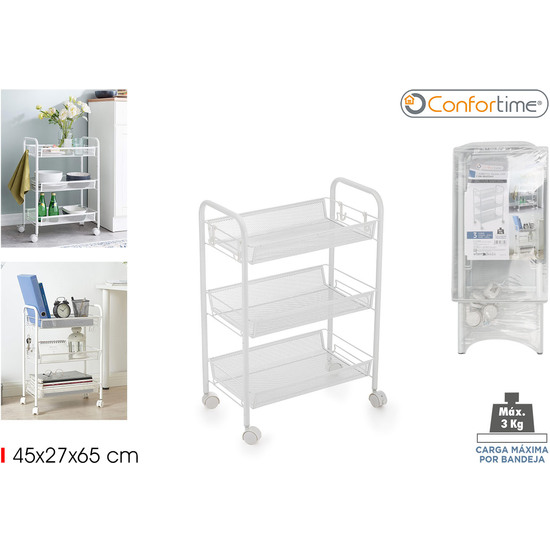 CARRITO AUXILIAR 3 NIVELES C/RUEDAS CONFORTIME image 0