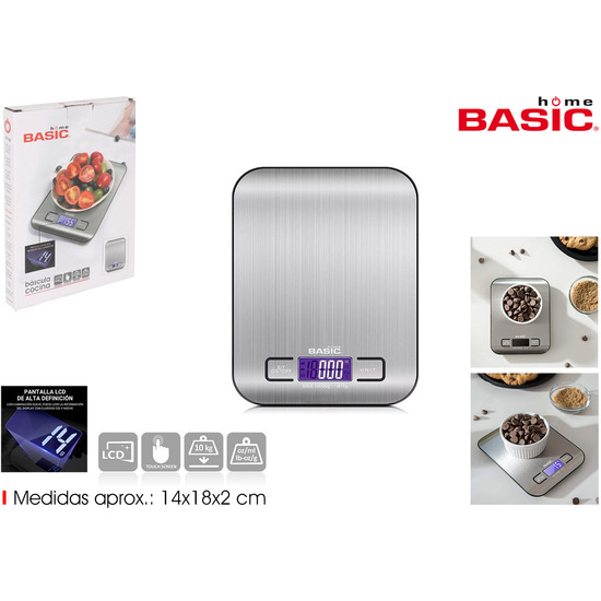 BASCULA COCINA DIGITAL 10KG BASIC HOME image 0
