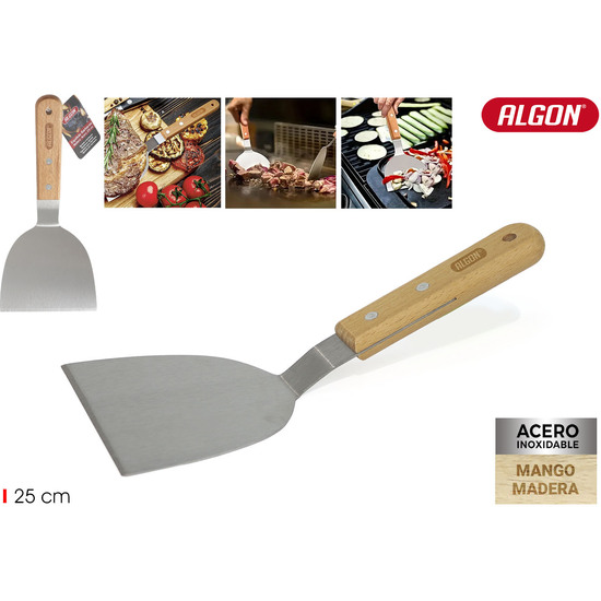 ESPATULA BARBACOA WOOD 25CM ALGON BBQ image 0