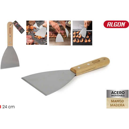 ESPATULA BARBACOA WOOD 24CM ALGON BBQ image 0